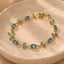 Aqua Blue Vine Bracelet for Women | 18K Gold Plated