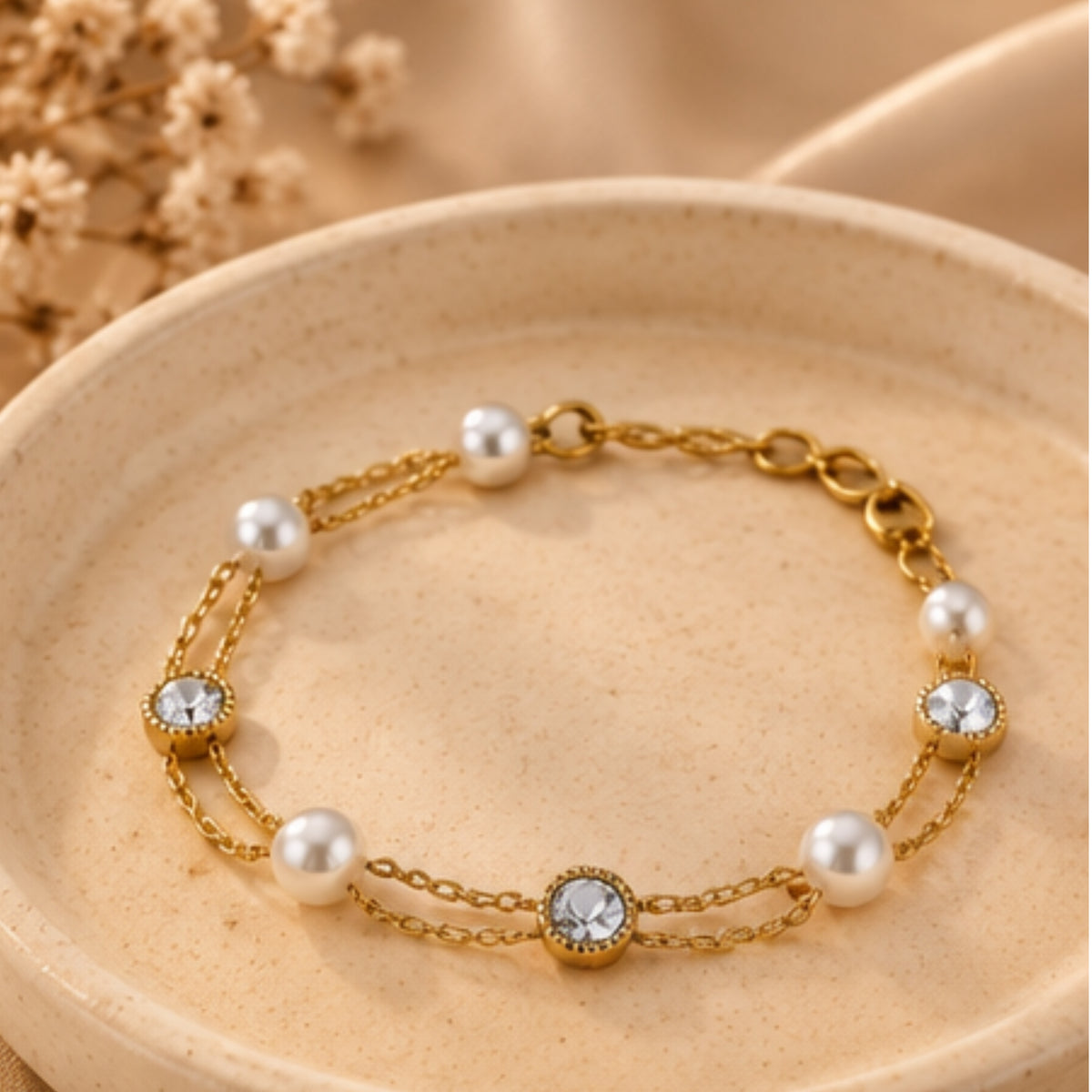 Pearl Bracelet for Women | 18K Gold Plated Jewellery Main image