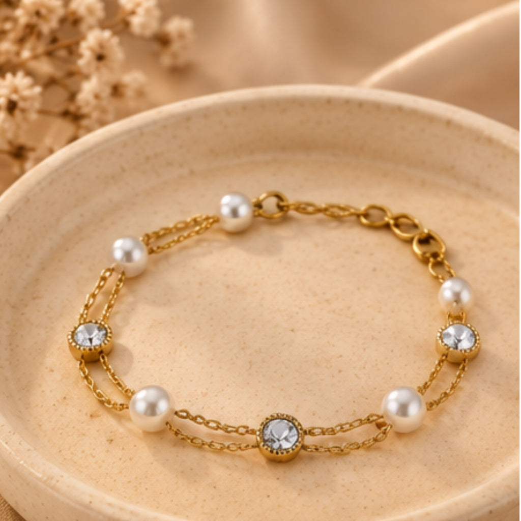 Pearl Bracelet for Women | 18K Gold Plated Jewellery