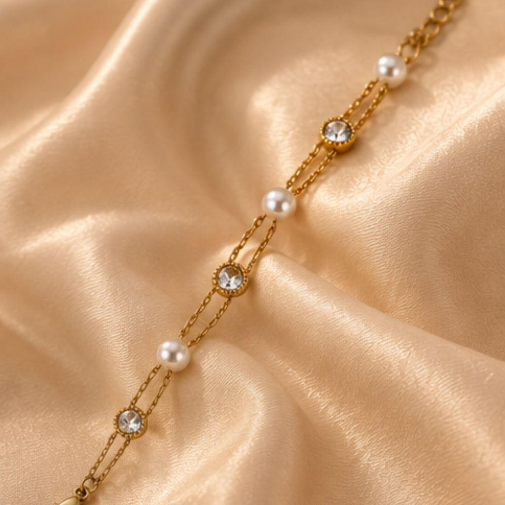 Pearl Bracelet for Women | 18K Gold Plated Jewellery
