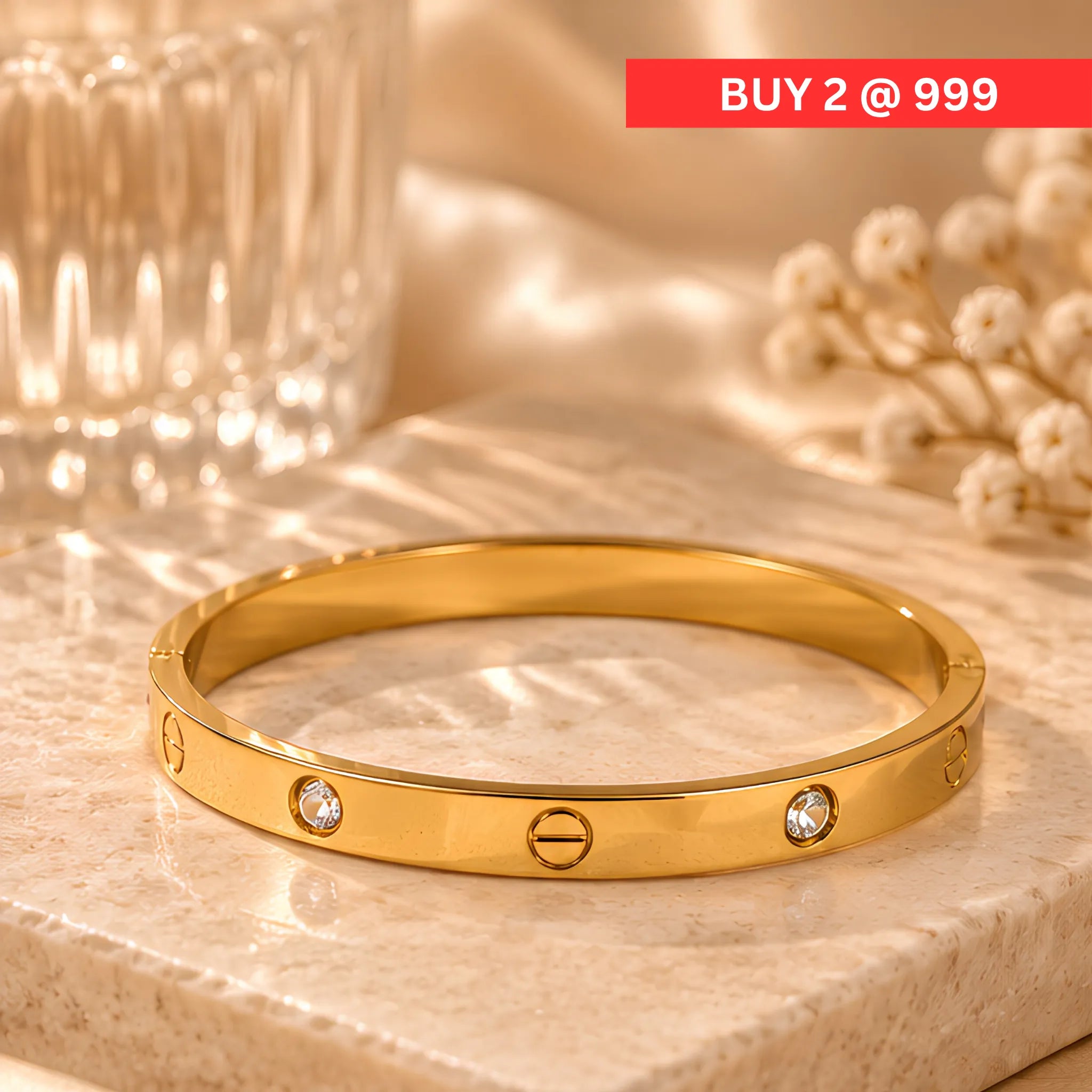 Royal Luxe Gold Kada for Women | Anti-Tarnish Bangle Secondary image