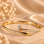 Nail Luxe Gold Kada for Women | Anti-Tarnish Bangle