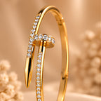 Nail Luxe Gold Kada for Women | Anti-Tarnish Bangle