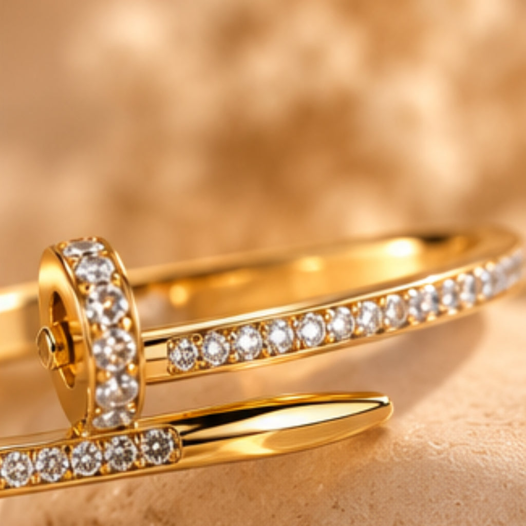 Nail Luxe Gold Kada for Women | Anti-Tarnish Bangle