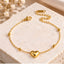 Anti-Tarnish Heart Charm Gold-Tone Bracelet for Women