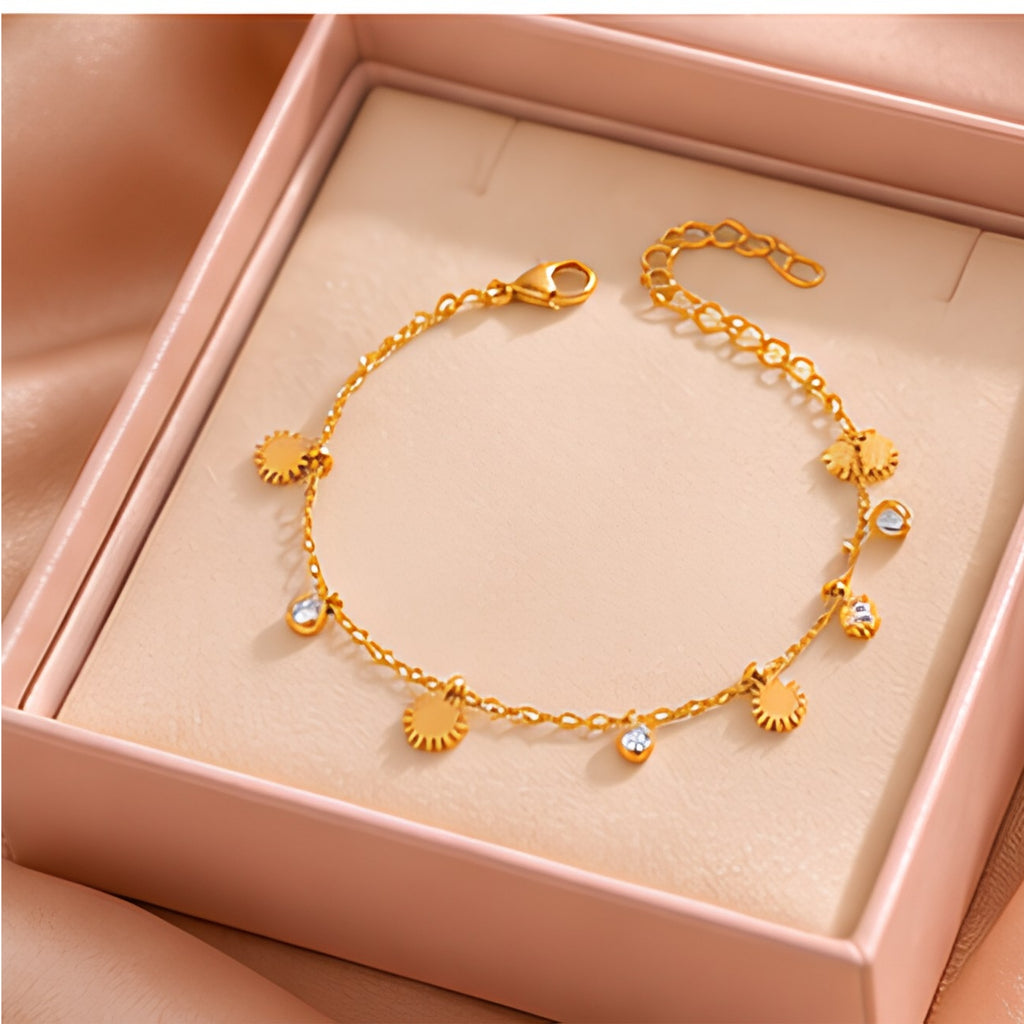 Sunburst Charm Anti-Tarnish Bracelet for Women | ZELVÉE
