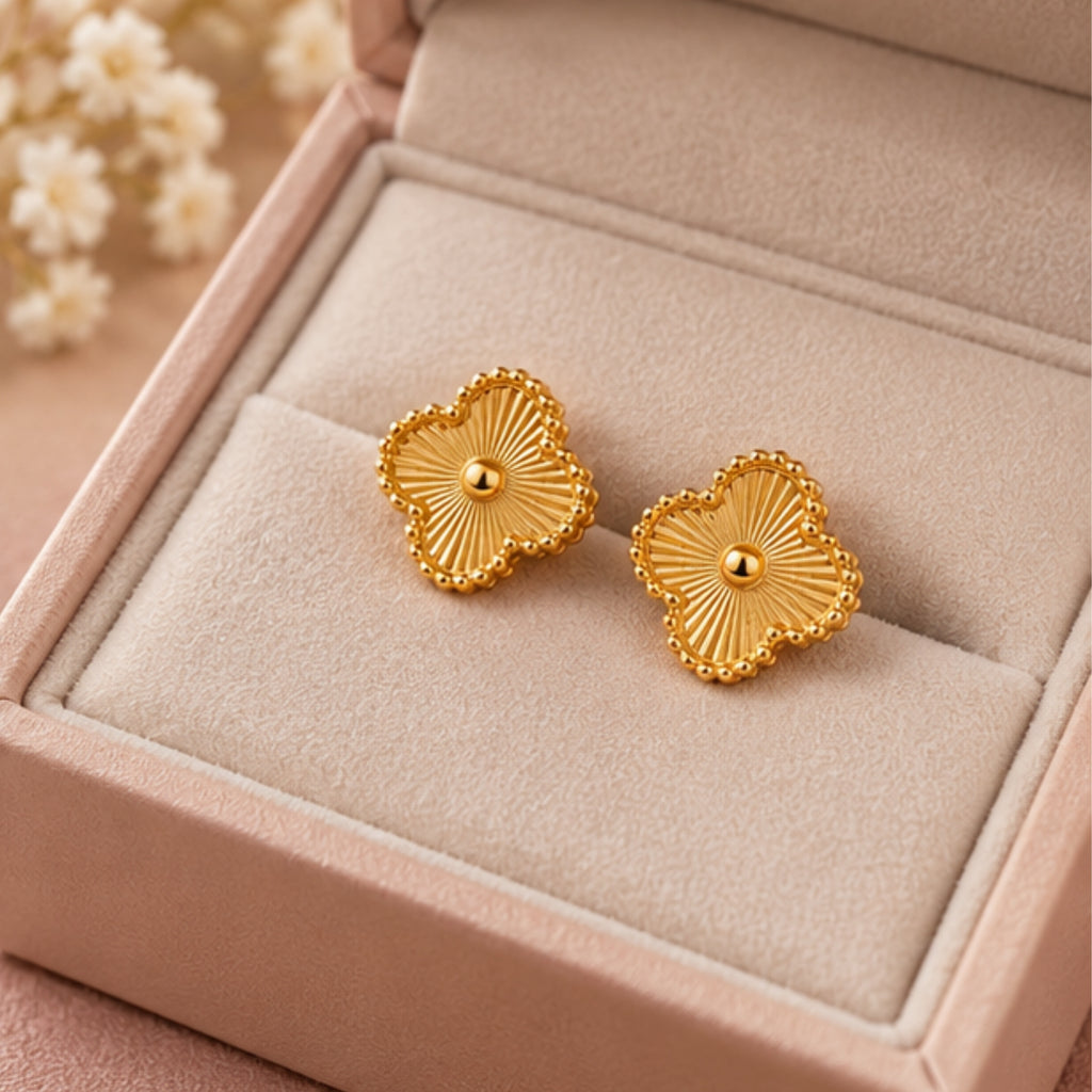 Floral Sunburst Anti-Tarnish Stud Earrings for Women | ZELVÉE