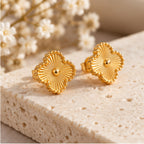 Floral Sunburst Anti-Tarnish Stud Earrings for Women | ZELVÉE