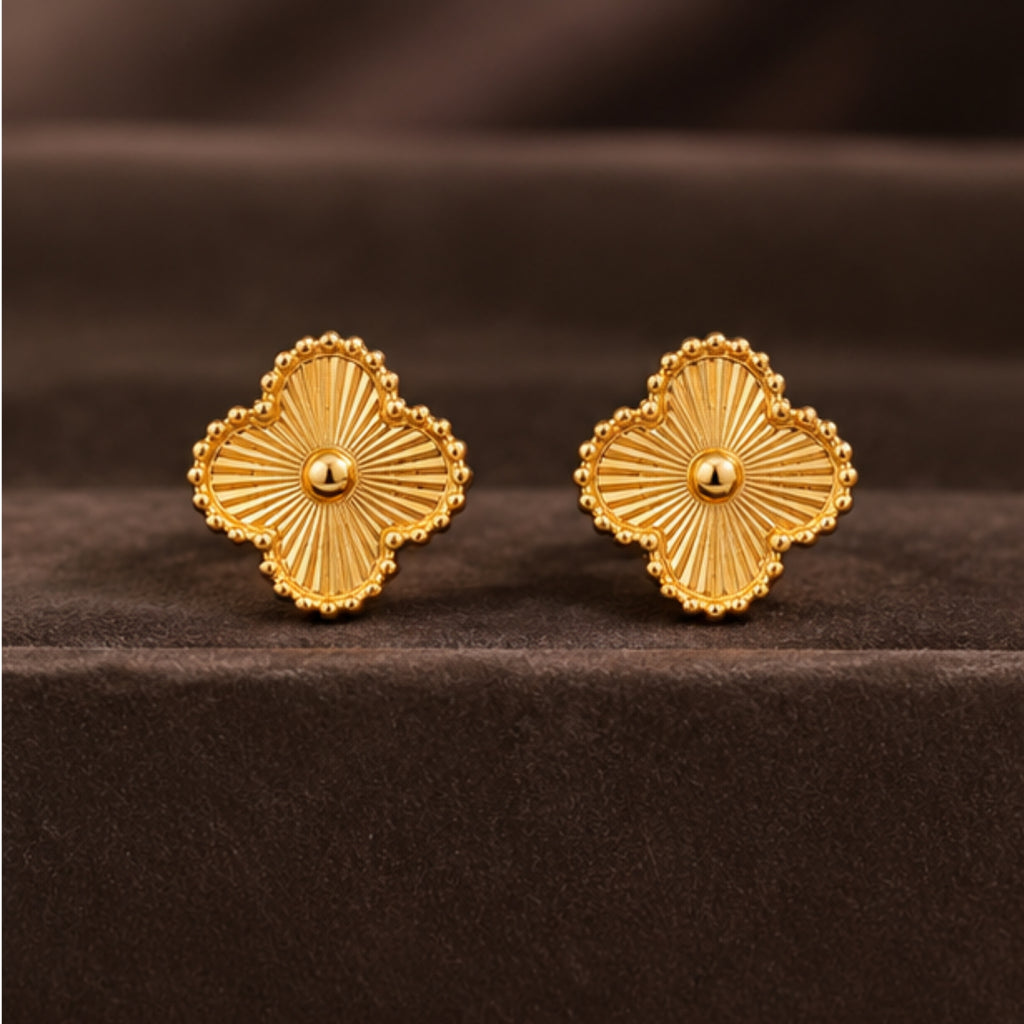 Floral Sunburst Anti-Tarnish Stud Earrings for Women | ZELVÉE