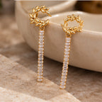 Leaf Vine Sparkle Anti-Tarnish Drop Earrings for Women | ZELVÉE