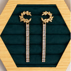 Leaf Vine Sparkle Anti-Tarnish Drop Earrings for Women | ZELVÉE