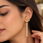 Leaf Vine Sparkle Anti-Tarnish Drop Earrings for Women | ZELVÉE