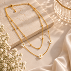 Women's Gold-Tone Floral Layered Necklace