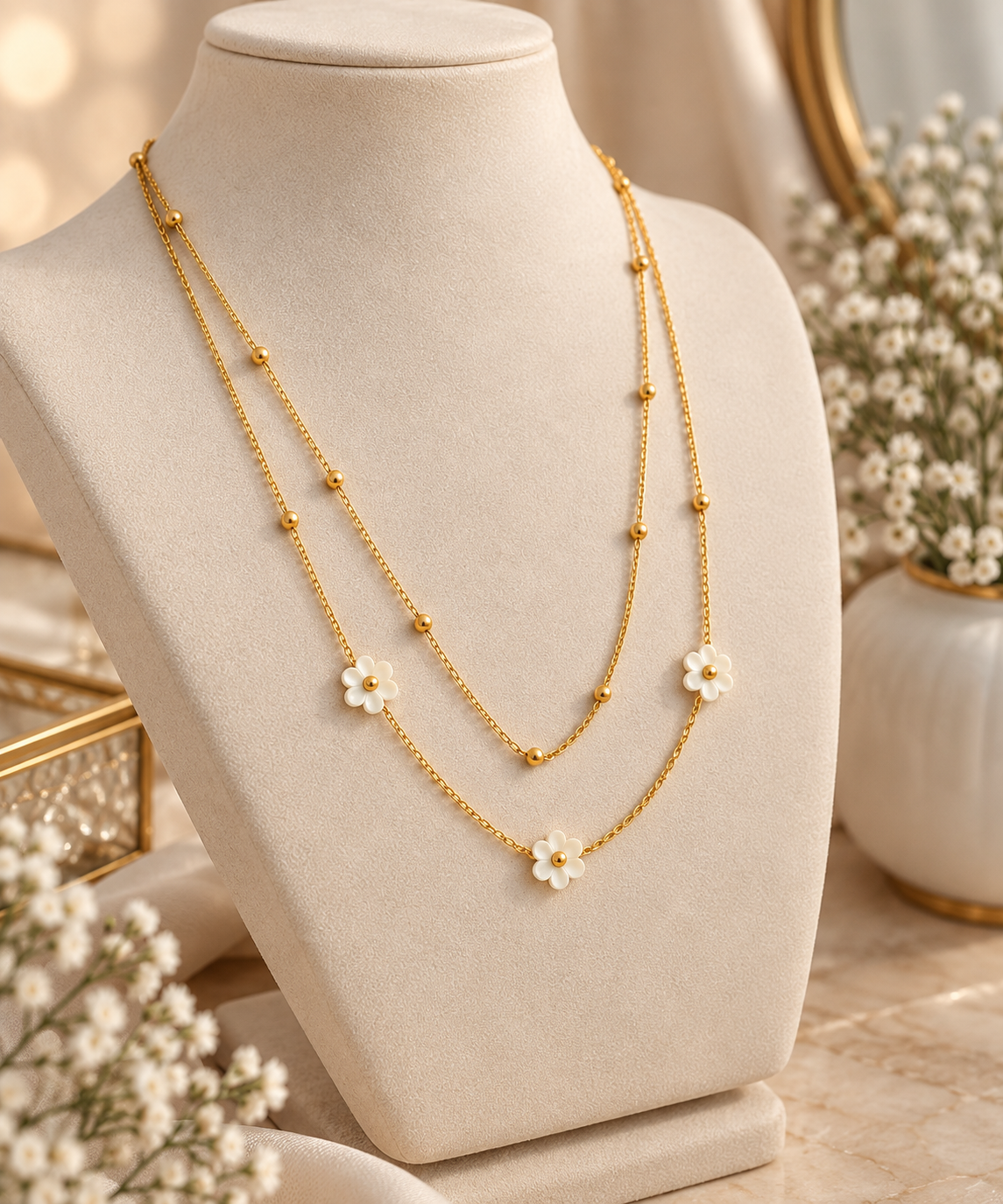 Women's Gold-Tone Floral Layered Necklace