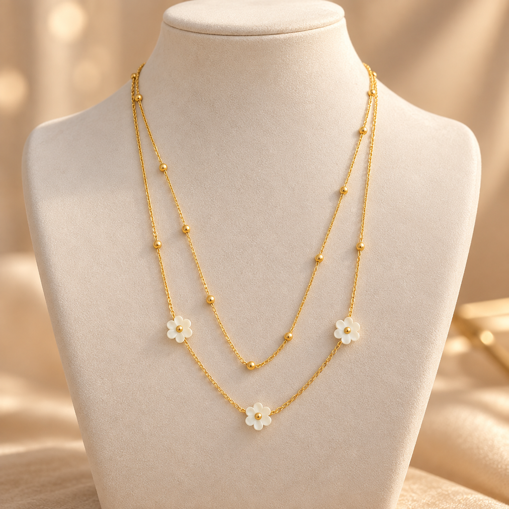 Women's Gold-Tone Floral Layered Necklace