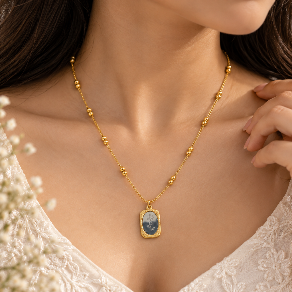 Floral Pendant Necklace for Women | Gold-Tone