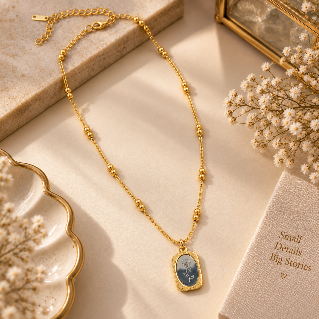 Floral Pendant Necklace for Women | Gold-Tone