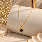 Black Clover Pendant Necklace for Women | Gold-Tone