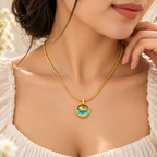 Blue Ocean Wave Pendant Necklace for Women