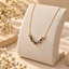 Women's Purple Gemstone & Green Leaf Gold-Tone Necklace