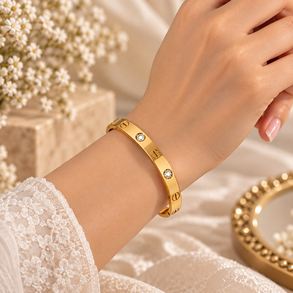 Royal Luxe Gold Kada for Women | Anti-Tarnish Bangle